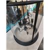 Image 2 : BLACK METAL AND BOWED GLASS CHANDELIER
