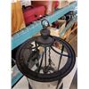Image 3 : BLACK METAL AND BOWED GLASS CHANDELIER