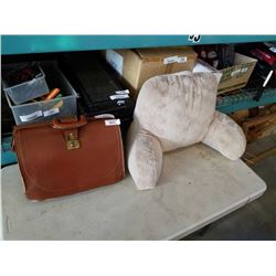 LEATHER BAG AND CUSHION