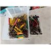 Image 1 : BIN OF TIN SNIPS AND WIRE CUTTERS