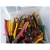 Image 3 : BIN OF TIN SNIPS AND WIRE CUTTERS