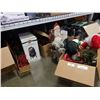 Image 1 : 2 BOXES OF CHRISTMAS DECOR, SANTAS AND FAMILY HOLIDAY CARRIAGE