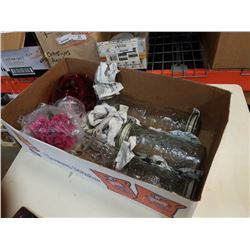 Box of decorative jars and bottles