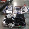 Image 1 : 2 TRAYS OF PHONE CASES AND ELECTRONICS