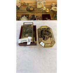 LOT OF GLASS JEWELRY BOXES