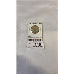 1954 CANADIAN SILVER 50 CENT KEY DATE LOW MINTAGE .800 SILVER