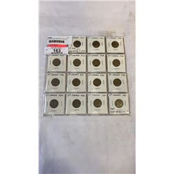 15 CANADIAN KINGS GEORGE V NICKELS 1922-1936 LAST KING GEORGE V NICKELS