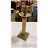 Image 13 : METAL FISHING FIGURE AND 3 BRASS TONE CANDLE HOLDERS
