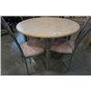 Image 3 : ROUND METAL BASE DINING TABLE WITH 4 CHAIRS