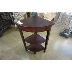 MAHOGANY FINISH CORNER SHELF