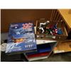 Image 1 : BOX OF TOY FIGURES AND SEALED "EVENING OF MURDER" PARTY GAME