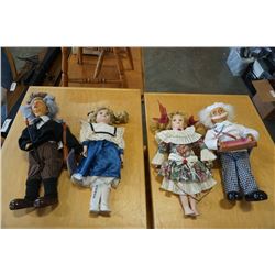 4 hand made collector dolls