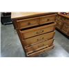 Image 10 : 5 DRAWER SATIN WALNUT HIGHBOY DRESSER AND 2 DRAWER NIGHTSTAND