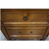 Image 17 : 5 DRAWER SATIN WALNUT HIGHBOY DRESSER AND 2 DRAWER NIGHTSTAND