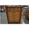 Image 3 : 5 DRAWER SATIN WALNUT HIGHBOY DRESSER AND 2 DRAWER NIGHTSTAND