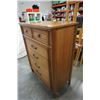 Image 8 : 5 DRAWER SATIN WALNUT HIGHBOY DRESSER AND 2 DRAWER NIGHTSTAND