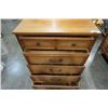 Image 9 : 5 DRAWER SATIN WALNUT HIGHBOY DRESSER AND 2 DRAWER NIGHTSTAND