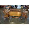 Image 1 : SIKES COMPANY DROPLEAF DINING TABLE WITH 2 LEAFS AND 4 CHAIRS
