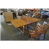 Image 4 : SIKES COMPANY DROPLEAF DINING TABLE WITH 2 LEAFS AND 4 CHAIRS