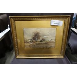 FRAMED WATERCOLOUR ON PAPER "A CLOUDY DAY" SIGNED GEORGE KLEIN