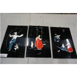 3 PIECE ORIENTAL WALL HANGINGS