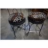 Image 10 : 3 WIRE METAL CHAIRS AND STOOL WITH LEOPARD PRINT CUSHIONS