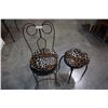 Image 3 : 3 WIRE METAL CHAIRS AND STOOL WITH LEOPARD PRINT CUSHIONS