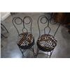 Image 8 : 3 WIRE METAL CHAIRS AND STOOL WITH LEOPARD PRINT CUSHIONS