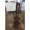Image 8 : Carved folding 3 tier shelf with big horn carving and burl clock