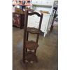 Image 9 : Carved folding 3 tier shelf with big horn carving and burl clock