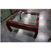 Image 6 : MAHOGANY FINISH GLASSTOP COFFEE TABLE