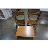 Image 1 : WOOD ENDTABLE AND 2 FOLDING WOOD CHAIRS
