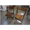 Image 8 : WOOD ENDTABLE AND 2 FOLDING WOOD CHAIRS