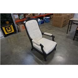 VINTAGE HIGHLY CARVED UPHOLSTERED CHAIR