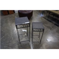 2 BLACK DECORATIVE METAL NESTING STANDS