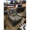 Image 1 : GREY LEATHER ROCKING RECLINER CHAIR