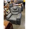 Image 2 : GREY LEATHER ROCKING RECLINER CHAIR