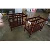Image 1 : 2 MAHOGANY FINISH MAGAZINE RACKS