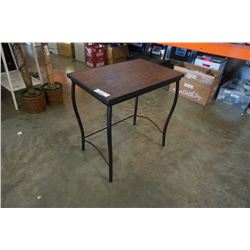 Metal and wood designer end table