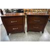Image 2 : 2 MODERN 2 DRAWER NIGHTSTANDS