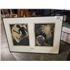 Image 1 : JOAN MONT ARCA - DIPTYCH, DRY POINT ETCHING "MAN LIVING BY HIS OWN LIGHT MAN LIVING BY GODS LIGHT"