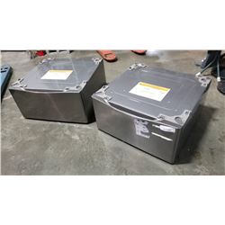 PAIR OF 27 INCH LAUNDRY PEDESTALS - STAINLESS