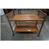 Image 2 : VINTAGE TEAK 2 TIER ROLLING SERVING CART