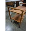 Image 3 : VINTAGE TEAK 2 TIER ROLLING SERVING CART