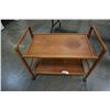 Image 8 : VINTAGE TEAK 2 TIER ROLLING SERVING CART