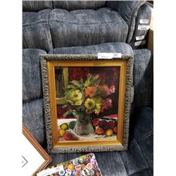 FRAMED OIL ON PANEL "STILL LIFE W/ FLOWERS" SIGNED MARKELL