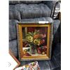 Image 1 : FRAMED OIL ON PANEL "STILL LIFE W/ FLOWERS" SIGNED MARKELL