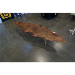 6FT LONG WOOD SLAB COFFEE TABLE