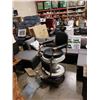 Image 1 : 1930 KOKEN ENAMELED AND BRASS ADJUSTABLE BARBER CHAIR - OUT OF THE EMPRESS HOTEL VICTORIA