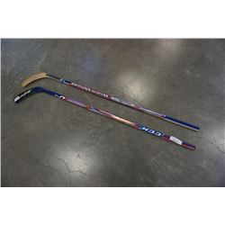 CCM PRO STOCK REGULAR FLEX 85  J. TRAVERS SINGLE PIECE HOCKEY STICK AND WOOD STICK